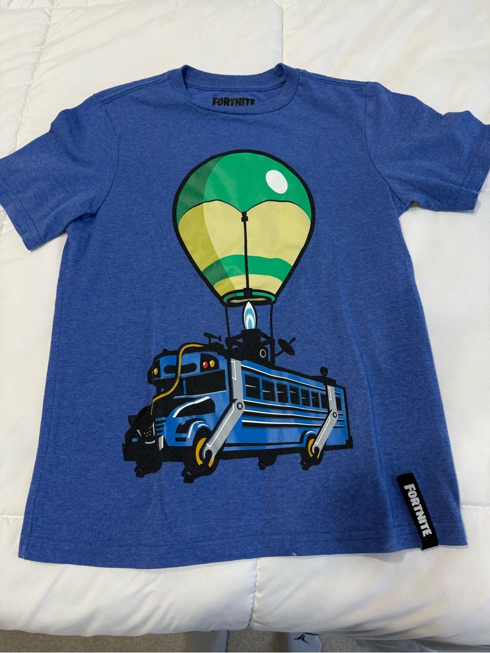 Fortnite Boys' Blue Battle Bus Graphic Tee -size 8